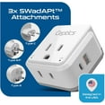 thumbnail image 7 of Ceptics European Plug Travel Adapter Set, 20W PD & QC, Safe Dual USB & USB-C - 2 USA Socket - Compact - Use in Germany, France, Italy, UK - Includes Type E/F, Type C, Type G SWadAPt Attachments, 7 of 7