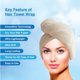 thumbnail image 4 of Toalla para el cabello, turbante absorbente de secado rápido, envoltura para la cabeza para mujeres con botón (2 unidades), 4 of 5