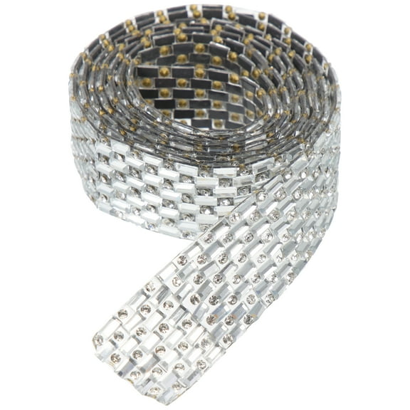 Glass Rhinestone Band Ribbon Trim for Clothing Decoration, Wear-Resistant Craft Supply for Costumes and Projects