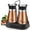 Brown, variant on 2-Pack Salt and Pepper Shakers, 4 oz Spice Jars with Base Handle, Stainless Steel Glass Material for Kitchen (Silver)