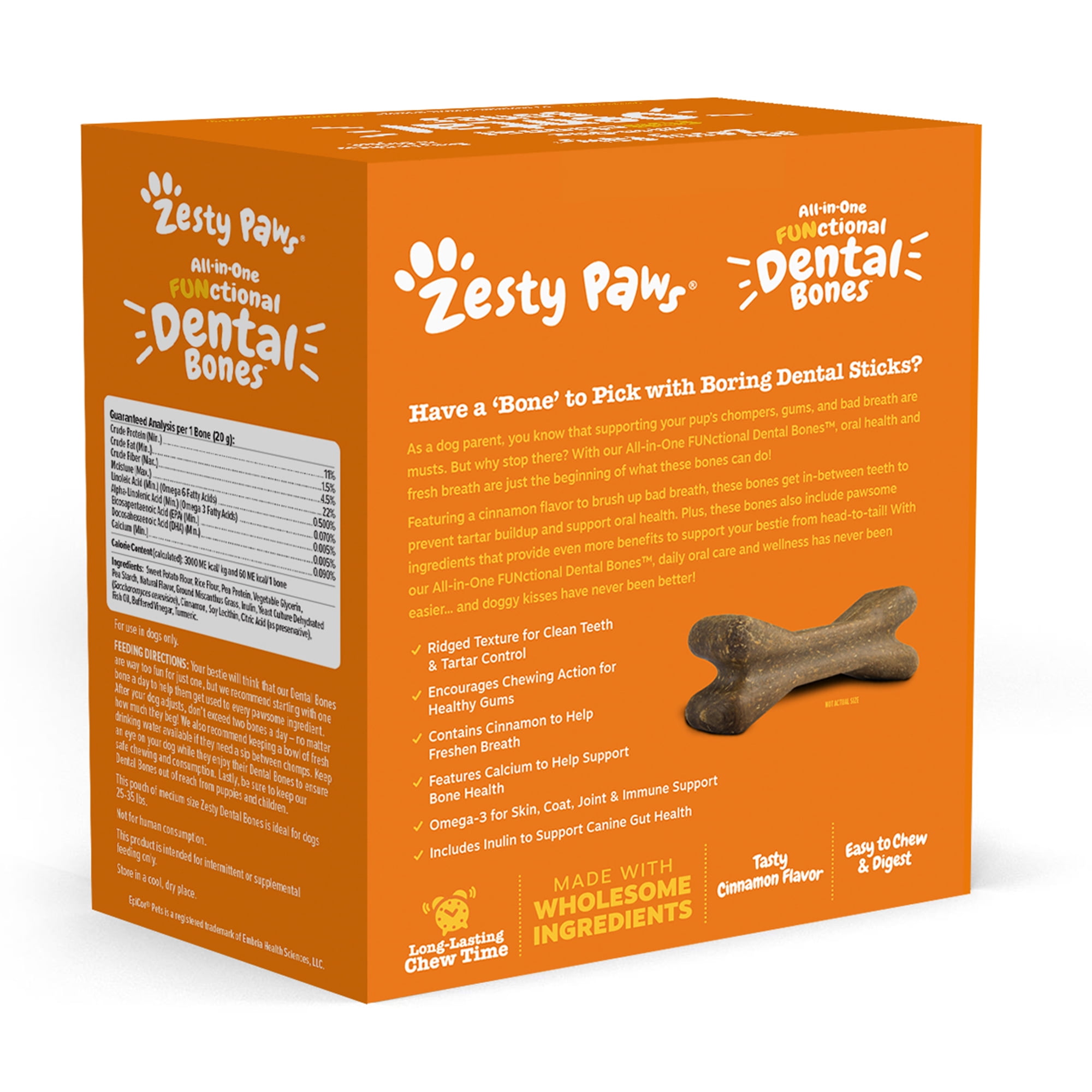 Zesty Paws Dental Bones 30ct for Medium Dogs