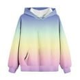 thumbnail image 6 of Cethrio Girls Hoodies Size 10-12, Gradient Print Thermal Loose Fit Pullover Girls Sweatshirts Multicolor, 6 of 8