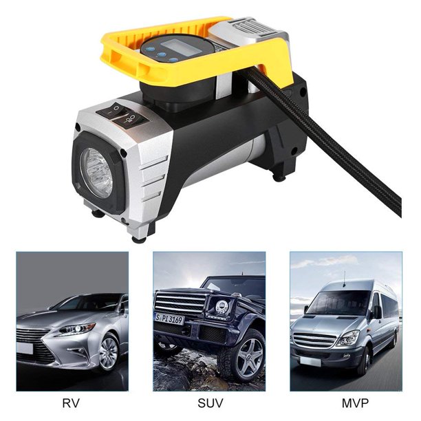 Lv. life Air Compressor Pump,Ymiko DC 12V 120W 150 PSI Car Air Pump with Auto Shut Off Gauge