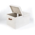 thumbnail image 6 of StorageWorks Foldable Fabric Storage Bin with Double-Open Lid, EX-Large Storage Box with Transparent Window, White, 6 of 7