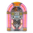 thumbnail image 2 of Arkrocket Athena Mini Jukebox / Lecteur CD de Table / Haut-Parleur Bluetooth / Radio / Lecteur de Cartes USB et SD avec Système d'Éclairage LED Rétro (Rose Blanc), 2 of 5