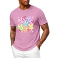 thumbnail image 2 of Mens T-shirts Short Sleeve Easter Graphic T Shirts Couples Funny Vacation Matching Soft Casual Unisex Tees Pink S, 2 of 6