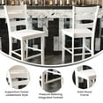 thumbnail image 4 of 2 Piece Counter Stool, Slatted Design Back, White, 4 of 4