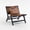Antique brown, variant on Mid-Century Modern Accent Chair, Patchwork Faux Leather Armless Lounge Chair with Solid Wood Frame, Low-Profile Sling Chair for Living Room, Bedroom, Reading Nook, Balcony, Antique Brown