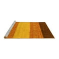 thumbnail image 2 of Ahgly Company Machine Washable Indoor Round Abstract Yellow Modern Area Rugs, 5' Round, 2 of 4