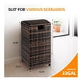 thumbnail image 4 of Wicker Patio Trash Bin, 33 Gallon Rattan Trash Can with Lid for Porch Backyard Deck Patio Poolside, Brown, 4 of 8