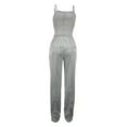 thumbnail image 4 of Liacowi Women Sexy 2 Piece Outfits Jumpsuit Summer Sleeveless Cami Crop Top Wide Leg Long Pants Set, 4 of 7