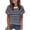 Navy, variant on Women's Casual Short Sleeve V Neck Stripe Shirts Loose Fit Spring Summer Tees Blouses Trendy Vacation Party Tops, Navy L