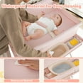 thumbnail image 4 of INFANS Table à Langer pour Bébé avec Roues, Poste à Couches Pliant Portable Organisateur de Chambre de Bébé avec Panier de Rangement, Étagère Suspendue, Hauteur Réglable, Ceinture de Sécurité pour Nouveau-Né Nourrisson, 4 of 9