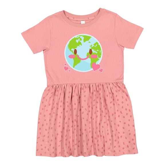 Inktastic Happy Earth Day with Hearts Girls Toddler Dress