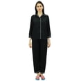 thumbnail image 1 of Bimba Button-Down Shirt With Elastic Waist Shorts 2 Pcs Full Sleeve Night Wear Set, 1 of 11