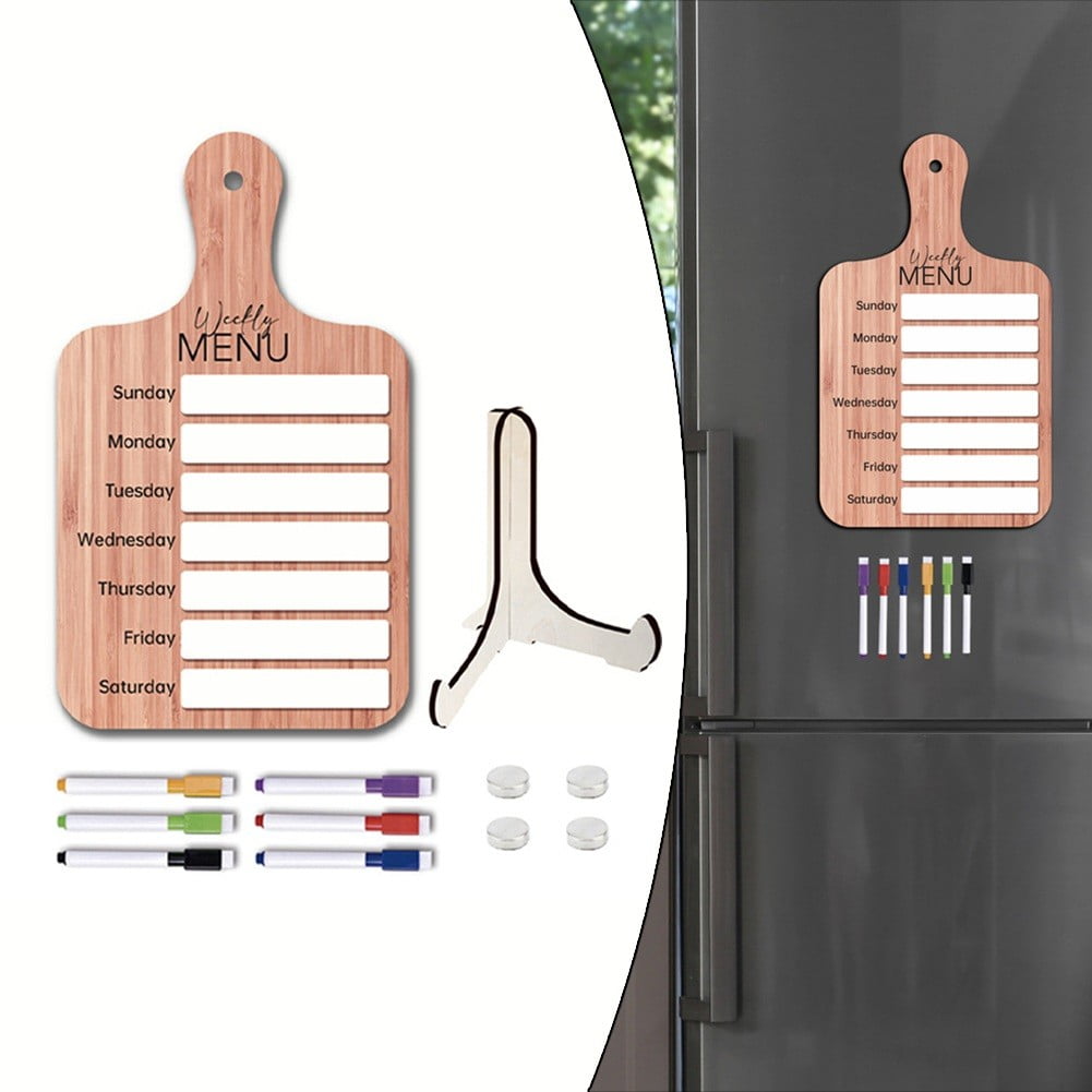 Girlsshop Magnetic Meal Planner Refrigerator Magnet Weekly Menu Board Dinner Meal Planner