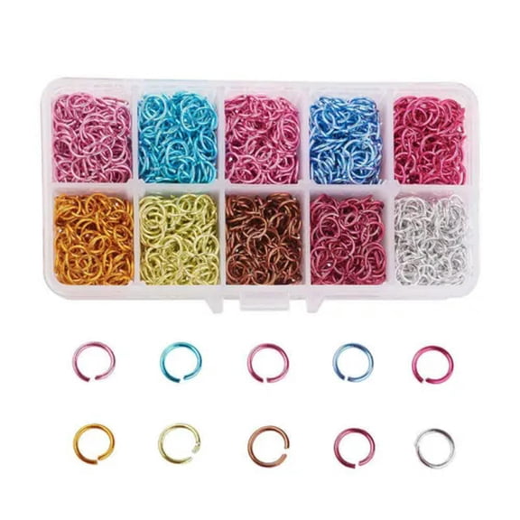 U8MO 1Box Mixed Color Aluminum Wire Open Jump Rings Unsoldered Link Loop 6mm/8mm/10mm-10mm