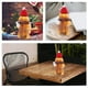 thumbnail image 5 of Juego de 2 botellas de jugo vacías navideñas, con forma de hombrecito de jengibre, transparentes, para bebidas, con sombreros y bufandas, de 500 ml, 5 of 7
