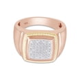 thumbnail image 2 of AFFY Two Tone Cluster Ring for Men, 0.10CT Natural Diamond 14K Rose Gold over Silver-13, 2 of 5