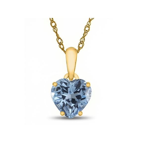 FJC Finejewelers 10k Yellow Gold 7mm Heart Shaped Swiss Blue Topaz Pendant Necklace