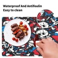 thumbnail image 5 of Wobogo Red Blue Graffiti Pattern Placemats Coasters Set of 1 Heat-resistant Non-slip Easy to Clean Square Dinner Plate Mat, 5 of 8