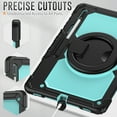 thumbnail image 5 of Samsung Tab S8 Ultra 14.6 inch Case with Screen Protector, Dteck 360 Rotating Handle Grip Stand Heavy Duty Rugged Shockproof Case with S Pen Holder for Samsung Galaxy Tab S8 Ultra,
Black+Light Blue, 5 of 7