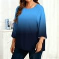 thumbnail image 5 of Womens Plus Size Tunic Tops with Leggings, 3/4 Sleeve Shirts for Women Oversized Fashion Ombre Tie Dye Crewneck T-Shirts, 5 of 5