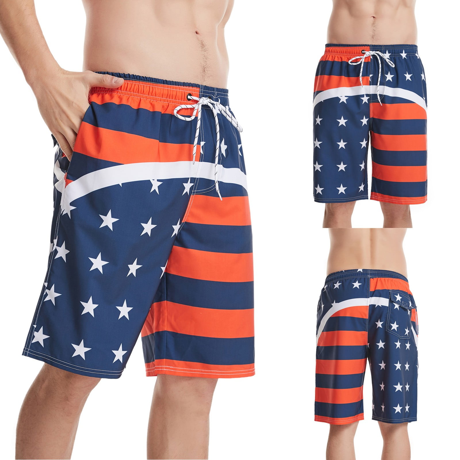 Details about   New American USA Flag Digital Printed Shorts Sweatpants Thin Summer Pants 