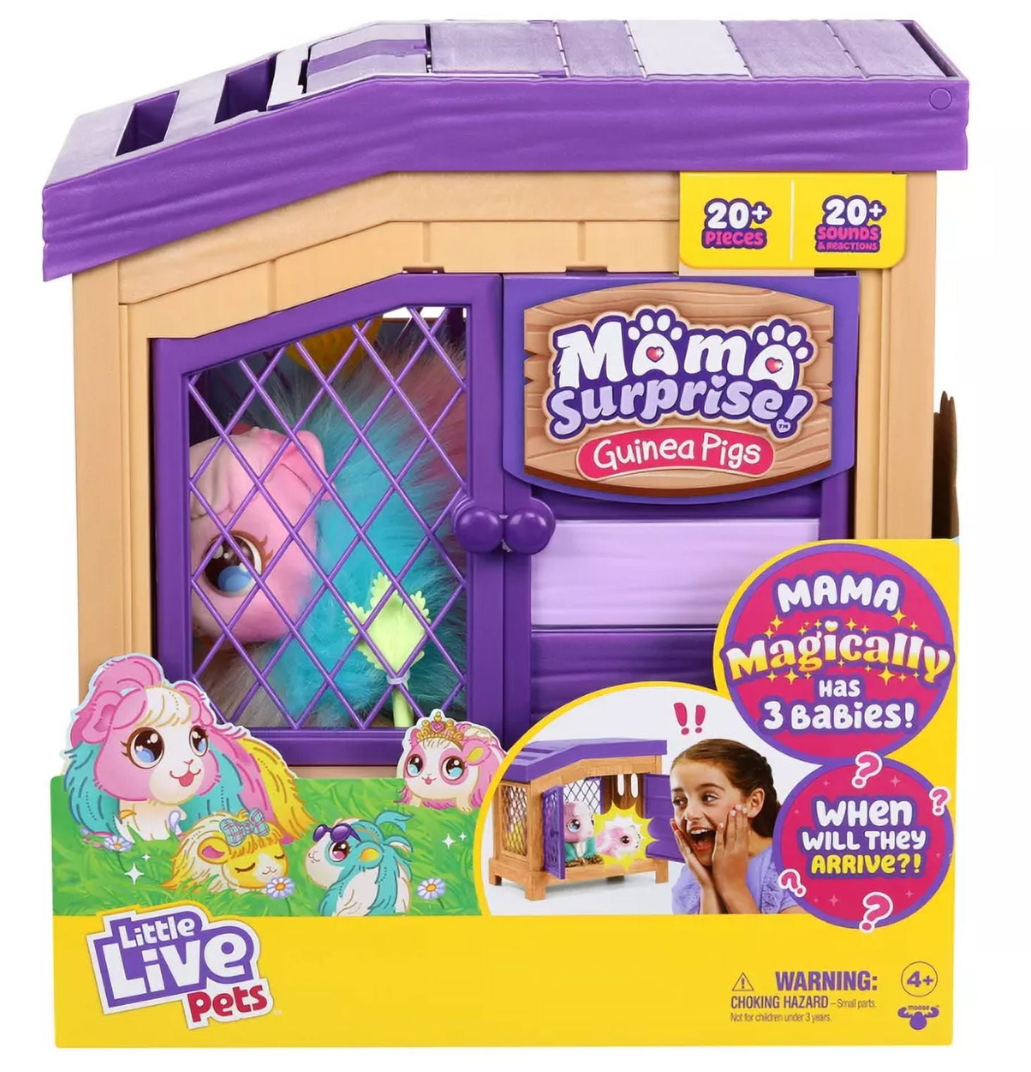 Little Live Pets Rainbow Edition Mama Surprise Guinea Pigs Playset