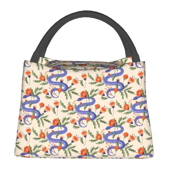 Fotbe Snake Bolsa Térmica Portátil con Estampado, Bolsa de Entrega de Alimentos Aislada, Bolsa Reutilizable de Gran Capacidad para Comidas y Supermercado