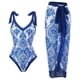 thumbnail image 1 of Conjunto de traje de baño de una pieza con tirantes cruzados Especial para trajes de baño Vestido de playa de gasa fijo para mujer, 1 of 6