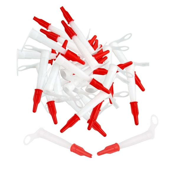 Colaxi 50x Caulk Nozzles Caulk Tube Tips DIY with Red Cover Replacement Caulk Tube Extension Tool for Showers Bathroom Supplies Accs