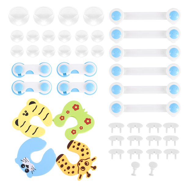 44pcs Baby Drawer Safety Lock Set Power Socket Cover Kit Household