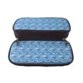 thumbnail image 5 of Lsque Blue Fish Printed Big Capacity PU Leather Pencil Case Large Pencil Pouch Stationery Pen Bag Pencil Holder for Teen, 5 of 6