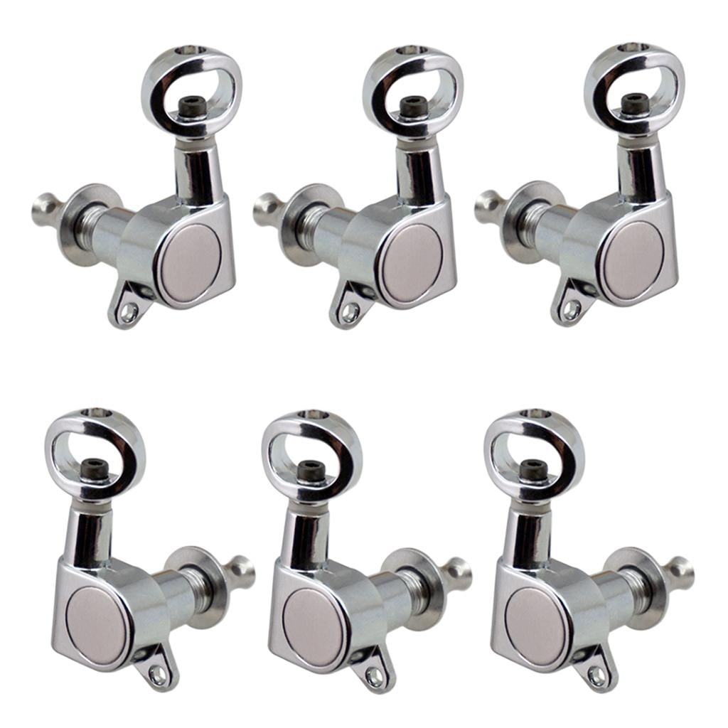 6 Pieces Guitar Replacement Full Closed Tuning Pegs Machine Heads for Electric/Acoustic Guitar