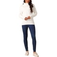thumbnail image 2 of Suéter casual de manga larga de cuello alto INSPIRE CHIC para mujer, suéter grueso y cálido, top M color albaricoque, 2 of 5