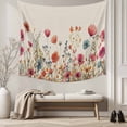 thumbnail image 5 of Pink Orange Teal Spring Floral Tapestry for Bedroom Wall Hanging Tapestry,Watercolor Botanical Summer Flowers Ceiling Backdrop Tapestries Poster Blanket Wall Decor for Living Room 51" x 59", 5 of 8