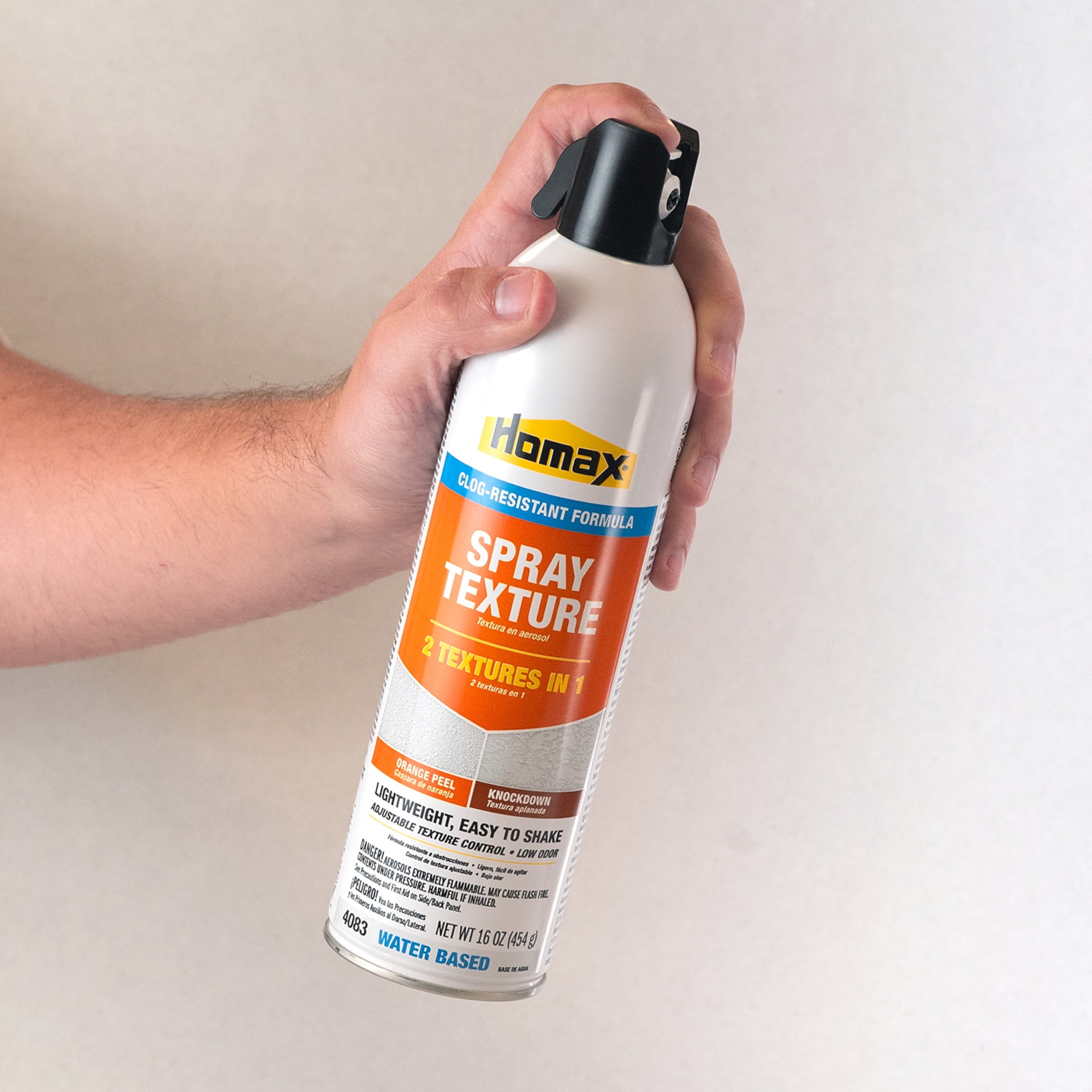 HOMAX Clog-Resistant Orange Peel/Knockdown Water-Based Texture Spray- 16 oz.