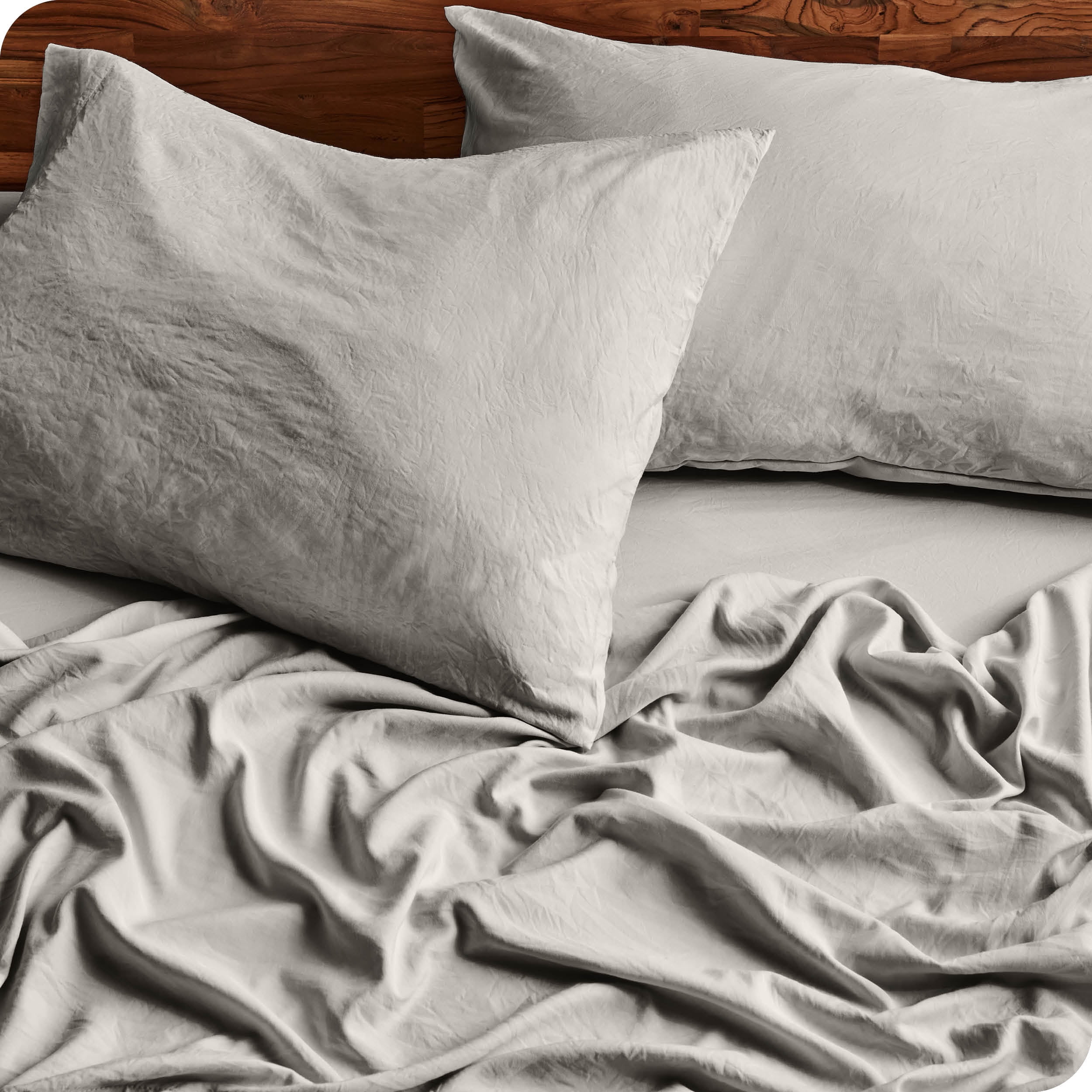 Bare Home Fog Sandwashed Microfiber Sheet Set, Wrinkle Resistant, Deep Pocket, King