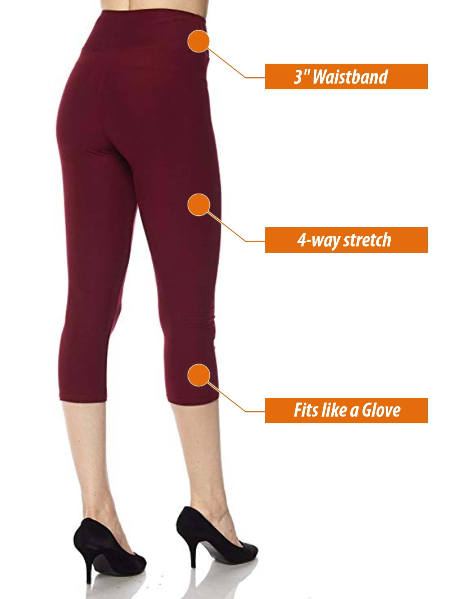 5 Pack Capri Leggings For Women 3 inch Wide Waistband Yoga Sports and Casual Ultra Soft Capri Legging Pants (XL/2XL)