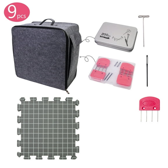 32x32cm Knitting Blocking Mat Set with 8 Knit Blocking Combs 200 T Pin and 2 Sewing Needle For Granny Square Making