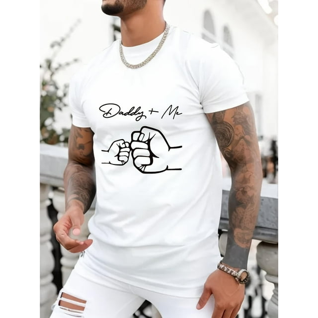 Camiseta de manga corta con gráfico "Daddy + Me" para hombre, cómoda y elástica, moderna, para verano, estilo informal y diario, ideal para adultos, hombres, mujeres, adolescentes, jóvenes.