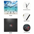 thumbnail image 2 of Ocean Blue Wooden Wall Clock Silent Non Ticking, Beach Nature Coast Sea Shore Sky Seawater Square Wall Clocks Battery Operated, Decor Clock for Home Office, Living Room, Kitchen, 12 Inch, 2 of 9