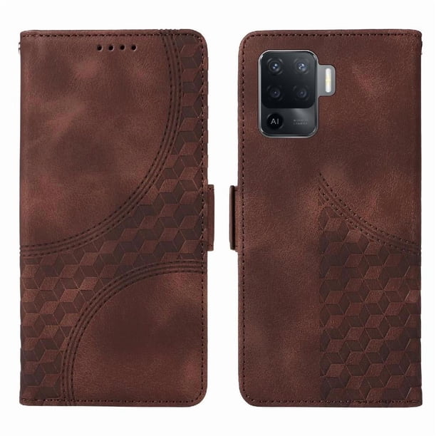 Funda GANGXUN para OPPO Reno 5 Lite con diseño acolchado elegante, cuero PU, protección total y ajuste preciso