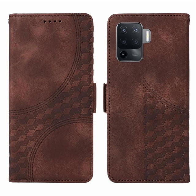Funda GANGXUN para OPPO Reno 5 Lite con diseño acolchado elegante, cuero PU, protección total y ajuste preciso