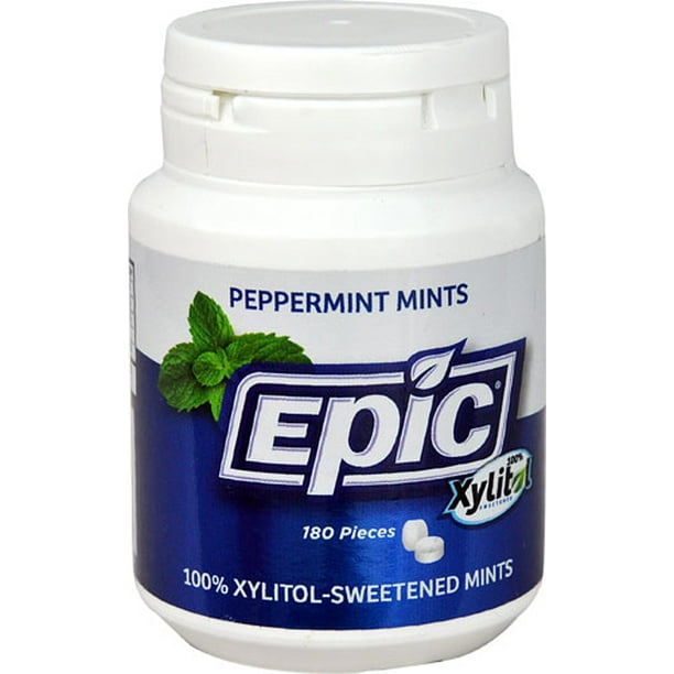 Epic Dental Xylitol Sweetened Mints Peppermint 180 Pieces pack of 1