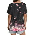 thumbnail image 5 of Yuwull Summer Tops For Women Tops For Women Trendy Women'S Printed V-Neck Short-Sleeved T-Shirt Loose Short Sleeve Y2K Tops On ClearanceS, 5 of 5