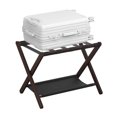 thumbnail image 5 of Bamboo Luggage Rack Foldable Suitcase Stand with Fabric Storage Shelf for Guest Room Hotel Bedroom Holds up to 131 lb Chestnut Brown, 5 of 7