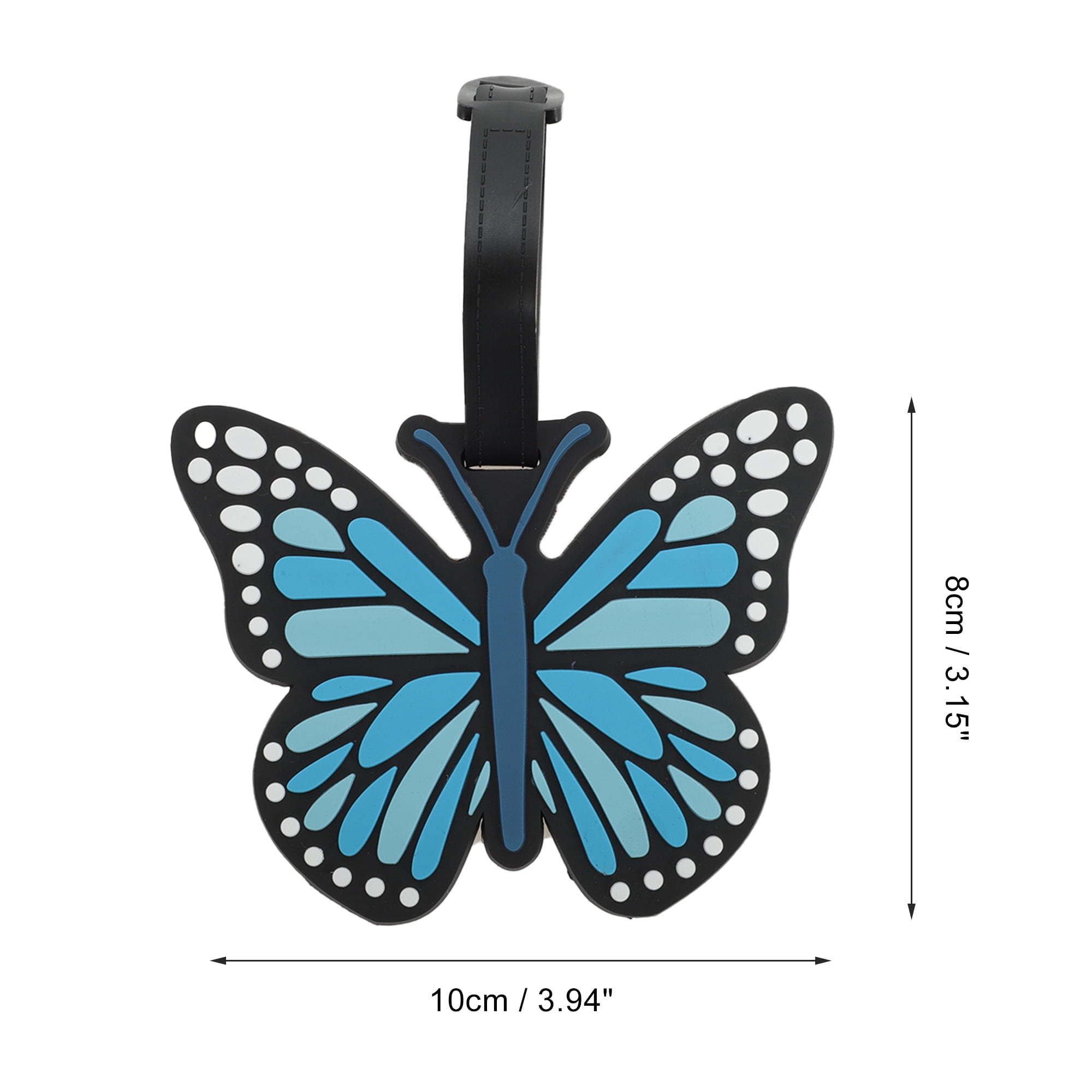Unique Bargains 1 Pc Butterfly Luggage Tag for Travelling Blue