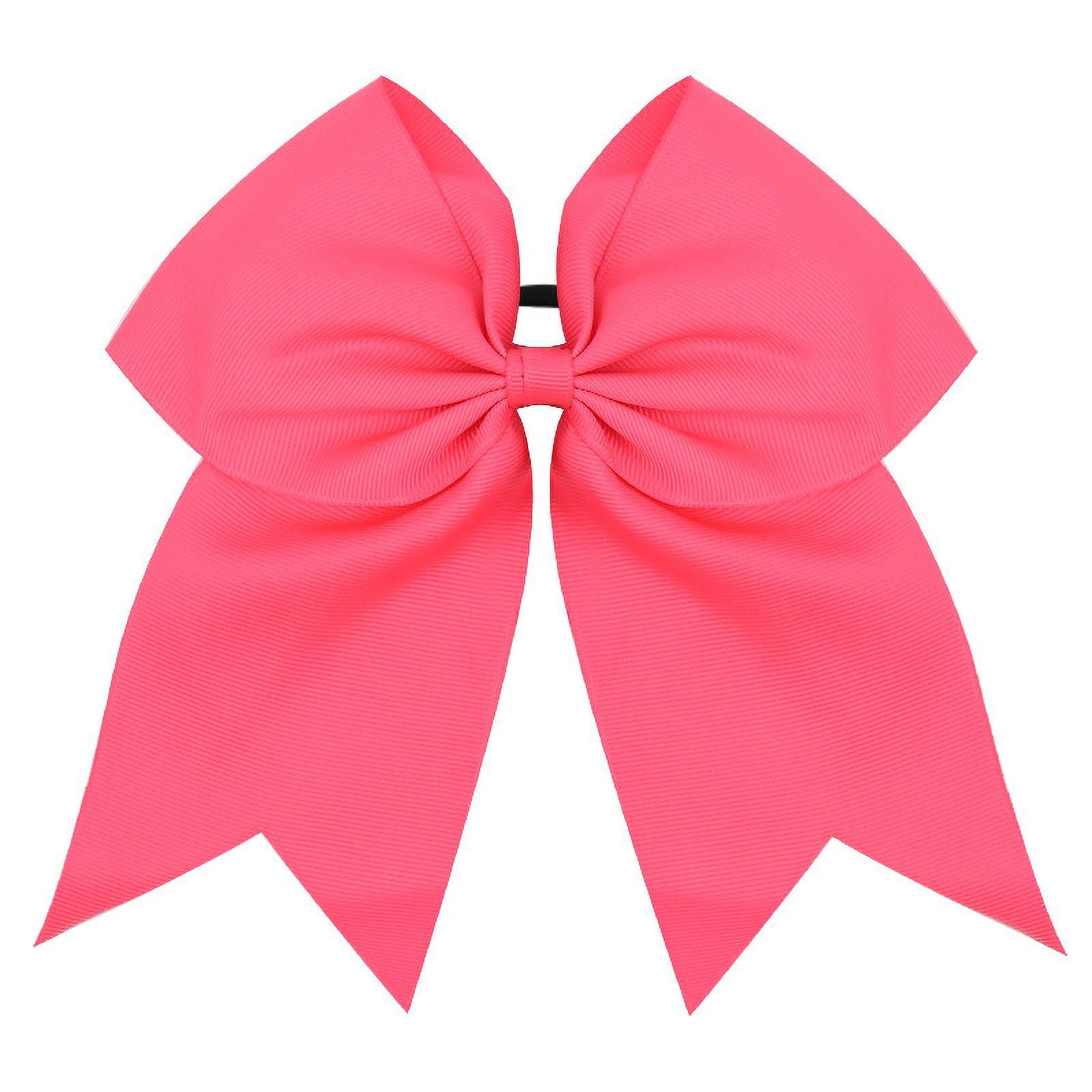 Yoyauz 8" Plus Cheerleader Bow Girl Hair Ornament with Ponytail Stand Bow Cheerleader Soft Football Competition Sports